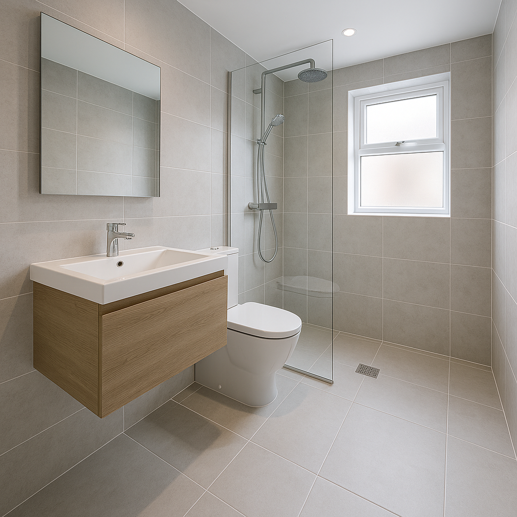 Level-access wet room